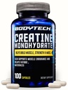 BODYTECH Creatine Monohydrate Capsules a Micronized a Dulcle Strength, Mass, and Endurance (100 Kapsul)