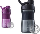BlenderBottle 20- Ounce Black dan Plum Protein Botol Shaker dengan BlenderBall Wire Whilk