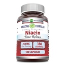 Amazing Formulas Niasin (Vitamin B3) 250 mg 180 Capsules Supplement; Non-GMO 124; Gluten Free Alag14; Made in USA