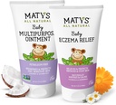 Mays Baby Eczema & Multipurity Overace2pk Combo untuk Bayi 3 bulan +, Soothe Eczema & Neurding Dry Skin, Steroid / Petroleum gratis, 3.75oz setiap tabung