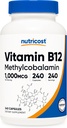 Nutricost Vitamin B12 (Methylcobalamin) 10000mcg, 240 Capsules - Vegetarian, Non-GMO & Gluten Free B12 Suplemen