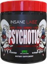 Insane Labz Psychotic, High Stimulant Pre Workout Powder, Extreme Lasting Energy, Focus and Endurance with Beta Alanine, Cretine Monohydrate DMAE, 35 Srvgs (Apple)