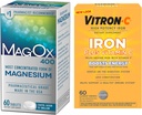 Tambahan Besi Tinggi Vitron-C, 60ct dan Mag-Ox 400 Magnesium Mineral Suplemen 60