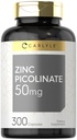 Carlyle Zinc Picolinate 50mg 124; 300 Capsules 124; Non-GMO dan Gluten Free Suplemen