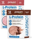Prolon Longevity Plant Based Protein Powder 124. Muscle Synthex & Repair, Healthy Aging, Boost Performance 124; Vitamin, Gluten Free, Amino Acids 124; 25g of Protein 124; Chocolate and Berry, 24 Packets