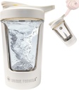 Electric ProtinShake Bottle - 15oz USB Rechargable Portable Mixer for Protein Shakes, Smoothies & Pre Workout, Tritan- Safe, BPA- Free, Gym Accesories, kebocoran bukti (White)