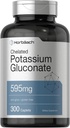 Horbäach Chottation Potasium Gluconate Supplemen 124; 595 mg 124; 300 Caplets 12.4; Vegetarian, Non-GMO, Gluten Free