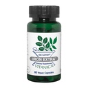 Vitanica Iron Extra, Iron Suplement Enhanced Absorpsi dengan Vitamin C 500mg, Methylfogate 400mcg, B12 Vitamin 500mcg, Calcium, Yellow Dock, Dandelion Root & Nettle Leaf Extract, Vegan, 60 Capsules