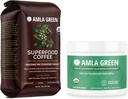 Amla Green Organic Ground Superfood Coffee, Medium Roast Gourmet Coffee dan 20X konsentrasi Asli Amla Power 30 Serving