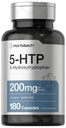 Horbäach 5HTP 200mg Tambahan 124; 180 Capsules 12.4; 5 Hydroxytryptophan = 124; lezonia Simplicifolia 124; Extra Kekuatan 124; Non-GMO, Gluten Free