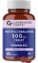 Generik .Vitamin B12 Tablet 500mcg - Formasi Aktif Methylcobalamin B12 Tambahan untuk Pria & Perempuan - 90 Veg Tablet, Nauttral