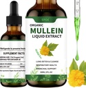 Liquid Drops with Mullein Leaf, Mullein Drops for Lungs Organic Respiration Booster Free, Lung Cleanse for Immune and Respiratory Health Support, White
