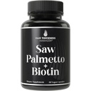 Saw Palmetto + Biotin Advanced 2-in-1 Combo for Hair Growth. Vegan Capsules Suplemen dengan Natural Saw Palmetto Extract + 100000mcg Biotin. Kehilangan rambut dan Pil Pertumbuhan untuk Pria dan Wanita. Blocker DHT