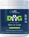 Ekstensi Hidup Anjing Skin & Coat - Tambahan Makanan Anjing untuk Skin dan Coat Sehat - Omega-3 Minyak Ikan untuk Anjing, Salmon Flavor, Tidak Ada Warna Artificial atau Flavors - 90 Soft Chews