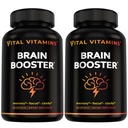Tambahan Otak Vitamin Vitamin Vitamin untuk Memori dan Fokus (2- Pack) - Nootropic Otak Booster dengan Ginkgo Biloba, Rhodiola, B12 - Kafein - Dukungan Bebas untuk Orang Dewasa & Seniors - 60- Day Suppply