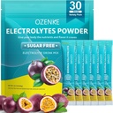 Electrolytes Powder Packet, 30 Sticks Hydration Packet Sugar Free, Electrolite Drink Porx Electrolite Electrolite Packet for Rapid Hydration, 0 Sugar & 0 Calorie, Passion Fruit Flavor
