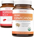 Simpan $4 (11% Off) - Beli Organik Ashwagandha & Berberine HCL + - Nature 's Synergy Duo - Berberine (60 Capsules) - Organik Ashwagandha Root Powder 1350mg Serve (120 Tablet) Bantuan Alam Adrenal