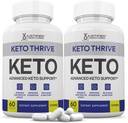 (2 Paket) Keto Thrive Keto Pil ACV 1275MG Keto Dukungan Kembang Katup Kemo Alternatif ke Keto Gummies Terbuat dengan Apel Cider Tambahan Powder Zaitun Minyak Daun Tea Hijau 120 Capsules