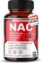 Tambahan Nac N- Acetyl- L- Cysteine - Enhanced with Milk Thistle + Quercetin for Optimal Imunity, Respiratory, Liver Wellness (180 Count (Paket 1)))