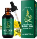Ekstrak Daun Mullein, Taburan Mullein untuk Paru-paru, Pembersih Alami, Peluncuran Cairan Daun Mullein, Gaya Hidup Vegetarian Sehat, 2 FL OZ
