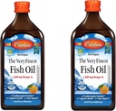 Carlson - The Very Finest Fish Oil, 1600 mg Omega- 3s, Liquid Fish Oil Suplemen, Norwegia Fish Oil, Wild- Caught, Sudivable Oil Liquid, Orange, 16.91 Fl Oz (Paket 2)