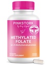 Pink Stork Lodge: Metyl Folate - MTHFR Acid, Natural Form of Folic Acid for Pregnancy, Formulated for Mom + Baby, Women- Owned, 60 Capsules (Packaging May Wary)