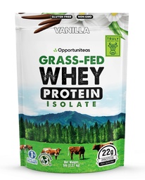 Opportunitea Grass Fed Vanilla Whey Protein Isolate Powder - 22g Protein powder Without Articial Sweeteners, Hormone- Free Cows, Non GMO - 5lb