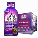 Vitamin Energy Focus + Extra Energy Shot Berry 48 Pack, 260mg Natural Caffeine, B-Vitamin, CoQ10, Amino Acids, Focus, Produtivitas & Kejelasan, Nol Gula, Gluten- Free, 1.93 fl oz