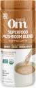 OM MUSHROOM SUPERFOOD Coffee Latte Blend Mushroom Powder, 8.47 Ounce Canister, 30 pelayan, Lion 's Mane, Cordyceps, Reishi, Chaga, Energi & Mental Clarity Dukungan