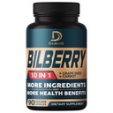 10in1 Bilberry Extract for Eyes Supplemen untuk 3 bulan - sama dengan 9260mg dengan Grape Seed, Carrot, Elderberry, Eyebright, Quercetin & More Herbs - Non-GMO, Gluten Free - 90 Vegan Capsules
