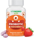 Anak Probiotik 5 Miliar CFU Acidobilus Blend with Prebiotic Fiber Chewable Tablet - Berry Flavor - Vegan - Nut Free - Dietary Suppplemen - Probiletic for Digetical Health - 60 Chewables