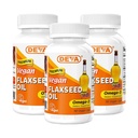 DEVA Vegan Organik Vitamin Flax Seed Oil - Rich in Omega- 3, Cold- Menekan & Unfux - 90 Kapsul (Paket 3)