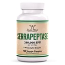 Serrapeptase 240.000 SPU max Potency (120 Veggie Capsules) Protolytic Enzyme untuk Sinus, Respiratory dan Gabungan Kesehatan (Non-GMO, Gluten Free, Vegetarian Safe) oleh Double Wood