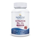 Nordic Vitamin D3 + K2 Gummies, Pomegranate - 60 Gummies - 1000 IU Vitamin D3 + 45 mcg K2 - Great Taste - Bone Health, Promes Healthy Muscle Fungsi - NON-GMO - 60 Servings