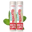 Eco Lips Certificated Organik Lip Balm for Cold Sores & Fever Blists with Menthol, Tea Tree and Lemon Balm 2 pack by Eco Lips 100% Natural. Dibuat di Amerika Serikat