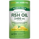 Nature 's Truth Fish Oil 2400mg 124; 120 Quick Lease Softgels 124; 720 mg Omega 3 14; Burpless Lemon Flavor pills = 124; Non-GMO & Gluten Free Suplemen