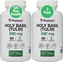 PRISTINE 'S Holy Basil (Tulsi) 500 mg (2 Pack) Relaxation & Imuniance Duplication Adaptogen Suply - 120 Day Suply - Holy Basil Leaf Capsules - Vegan - Non-GMO - Gluten Free Suplemen