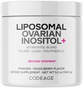 Codeage Liposal Ovarium Inositol Powder - Myo- Inositol & D- Chiro- Inositol 40: 1 Blend, Faunce 5- MTHF, CoQ10, Prenate & Wild Blueberry - 2- Bulan Supply - Mixed Berry Flavor