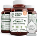 Natural Nutra Pure Vitamin C Crystal Powder dari Accorbic Acid, Boost Immunity, Mempertahankan Suplemen Kekuatan Capillary, Meningkatkan Absorpsi Besi, Bukan-GMO, Herbicide, Pestisida, Soy Free, 8 Oz