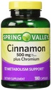 Spring Valley - Cinnamon 500mg Plus Chromium, Twin Pack, 2 Botol 180 Kapsul