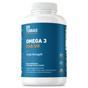 Dr. Tobias Omega 3 Minyak Ikan 2000mg Tiga Kekuatan dengan 800mg EPA 600mg DHA Per Serving 14; Persediaan Minyak Ikan Omega 3 untuk Otak & Imune Dukungan - 180 Softgels (90 Serving)