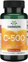 Swanson Vitamin C dengan Rose HIPS Immune System Dukung Skin Cardiovaskular Health Antioksidant Suplemen 500 mg 100 Kapsul