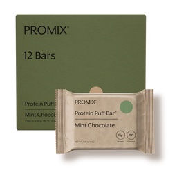 Protein Nuklir ProMix Puff Bars - Mint Chooty- Marshmallow Crispy Treat - Great Tasting & Heally On The Go Snack - High Protein & Low Calorie -Free From Gluten, Soy, & Corn - 12 Bars