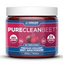PureClean Beet Premium Beet Powder - 100% Dukungan Nitric Oxide untuk Clinically- Proven 3X Greater Circulation, Endurance & Energy - Proughtly Cold- Dipaksa, Eco Friendly, USA - 30 Servings