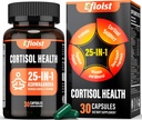 Suplemen Cortisol untuk Perempuan, 25- 1 Cortisol Reducer untuk Perempuan & Men, Cortisol Suplemen untuk Pria dengan Ashwagandha, Rhodiola Rosea, L- Theanine, untuk Mood, Fokus, Dukungan Tidur, 30 Kapsul