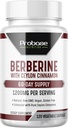 Probase Nutrition Berberine dengan Cinnamon Extract - Gluten Free and Vegan - 120 Capsules - 1200mg per Serving