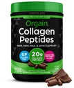 Orgain Hydrolyzed Collagen Peptides Powder For Women & Men, Chocolate, 20g Grass Fed Collagen