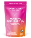 Teh Pregnancy Pagi Organ Pink Stork - Hot atau Iced Tea - Prenatal Heartburn, Indiustrable, and Constipation Support - 1st Trimpy Pregnancy Harus Haves - Ginger Peach, 15 Sachets