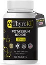 Premium Potasium Iodide Tablets 130 mg - Thyroid Dukung & Respiratory Health - YODO Naciente KI Pistls, 124; Facect-Survival Iodium Supplemen 124; Nor-GMO 124; 150 Tablet I4; Dibuat di AS