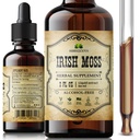 Irish Sea Moss Raw Organic Drops - Natural Irish Sea Moss Extract for Thyroid Duction, Diffic & Energy - Liquid Dieter Suplemen - Vegan, Non-GMO - 2oz Bottle